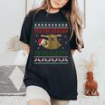 Tis The Season To Be Sleepy Cute Sloth Christmas Ugly Women's Oversized Comfort T-Shirt Black