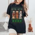 Ugly Christmas Sweater Poodle Dog Women's Oversized Comfort T-Shirt Black