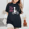 Never Underestimate A Girl With A Bike Girl Women's Oversized Comfort T-Shirt Black