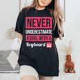 Never Underestimate A Girl With A Keyboard Women's Oversized Comfort T-Shirt Black