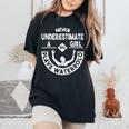 Never Underestimate A Girl Who Waterpolo Waterball Women's Oversized Comfort T-Shirt Black