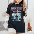 Never Underestimate An Old Lady With A Camera Photographer Women's Oversized Comfort T-Shirt Black