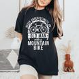 Never Underestimate An Old Man With A Bike Cyclist Women's Oversized Comfort T-Shirt Black