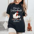 Never Underestimate A Woman With Chickens Farmer Chicken Women's Oversized Comfort T-Shirt Black