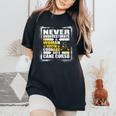 Never Underestimate Woman Courage And A Cane Corso Women's Oversized Comfort T-Shirt Black