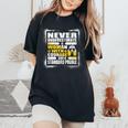 Never Underestimate Woman Courage And A Standard Poodle Women's Oversized Comfort T-Shirt Black
