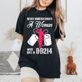 Never Underestimate A Woman With Dd214 Veteran's Day Women's Oversized Comfort T-Shirt Black