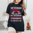 Veteran Wife Usa Veterans Day Us Army Veteran Mother's Day Women's Oversized Comfort T-Shirt Black