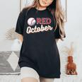 Vintage Red October Philly Philadelphia Baseball Women's Oversized Comfort T-Shirt Black