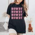 Vintage White Cowgirl Howdy Rodeo Western Country Southern Women's Oversized Comfort T-shirt Black
