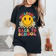 Welcome Back To School Retro First Day Of School Teacher Women's Oversized Comfort T-Shirt Black