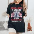 Being A Wife Is A Choice Being A Veteran's Wife Is Privilege Women's Oversized Comfort T-Shirt Black