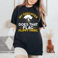 Winter Color Guard Mom Dad My Daughter Does That Flag Women's Oversized Comfort T-Shirt Black