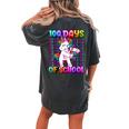 100 Days Of School 100 Days Smarter Unicorn Girls Teacher Women's Oversized Comfort T-Shirt Back Print Pepper