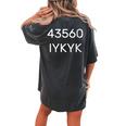 43560 Iykyk Women's Oversized Comfort T-shirt Back Print Pepper