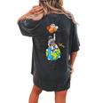 Astronaut Planets Outer Space Man Solar System Women's Oversized Comfort T-shirt Back Print Pepper