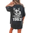 Awesome Since 1963 60Th Birthday 60 Year Old Cat Lovers Women's Oversized Comfort T-shirt Back Print Pepper
