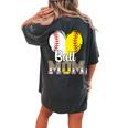 Awesome Leopard Ball Mom Baseball Lover Women Women's Oversized Comfort T-Shirt Back Print Pepper