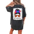 Basketball Mom Rainbow Glitter Messy Bun Basketball Player Women's Oversized Comfort T-Shirt Back Print Pepper
