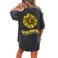 Childhood Cancer Awareness Leopard Yellow Sunflower Women's Oversized Comfort T-shirt Back Print Pepper
