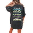 Class Of 2030 Gaming 6Th Grade Level Unlocked Back To School Women's Oversized Comfort T-shirt Back Print Pepper