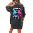What The Ducks Is It Baby Gender Reveal Party Baby Shower Women's Oversized Comfort T-shirt Back Print Pepper