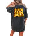 Fifth Grade Rocks 5Th Grade Teachers Student Back To School Women's Oversized Comfort T-shirt Back Print Pepper