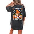 Joe Biden Happy Halloween Happy Christmas Saying Women's Oversized Comfort T-shirt Back Print Pepper