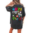 Happy First Day Of Pre-K Teacher Students Back To School Women's Oversized Comfort T-shirt Back Print Pepper