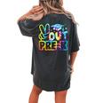 Happy Last Day Of School Peace Out Prek Tie Dye Women's Oversized Comfort T-Shirt Back Print Pepper