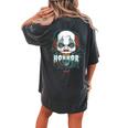 Horror Addict Scary Clown Mask Halloween Party Scary Clown Women's Oversized Comfort T-shirt Back Print Pepper