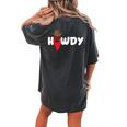 Howdy Country Western Wear Rodeo Cowgirl Southern Cowboy Women's Oversized Comfort T-Shirt Back Print Pepper