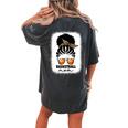 Leopard Basketball Mom Black Women African American Afro Mom Women's Oversized Comfort T-Shirt Back Print Pepper