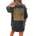 Leopard Spots Animal Print Halloween Costume Women's Oversized Comfort T-Shirt Back Print Pepper
