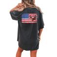 Patriotic Eagle 4Th Of July Usa American Flag Men Women Kids Women's Oversized Graphic Back Print Comfort T-shirt Pepper