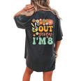 Peace Out Seven I'm 8 Groovy 8Th Happy Birthday Boy Girl Women's Oversized Comfort T-shirt Back Print Pepper
