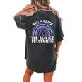 Rainbow You Matter 988 Suicide Prevention Awareness Ribbon Women's Oversized Comfort T-shirt Back Print Pepper