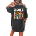 Retro Groovy Peace Out Single Digits 10Th Birthday Girl Women's Oversized Comfort T-shirt Back Print Pepper