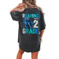 Roaring Into 2Nd Grade Dinosaur T Rex Back To School Boys Women's Oversized Comfort T-shirt Back Print Pepper