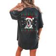 Saint Bernard Christmas Ugly Sweater Dog Lover Women's Oversized Comfort T-shirt Back Print Pepper