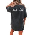 Skeleton Hand Boobs Halloween Costume Girls Women's Oversized Comfort T-shirt Back Print Pepper