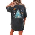 Space Cat Galaxy Cat For Cat Dad Cat Mom Cat Lover Women's Oversized Comfort T-Shirt Back Print Pepper