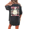 Spooky Grandma Halloween Ghost Costume Retro Groovy Women's Oversized Comfort T-shirt Back Print Pepper