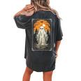 Tarot Of Floral Ghost Halloween Ghost In The Forest Gothic Women's Oversized Comfort T-shirt Back Print Pepper