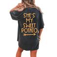 Thanksgiving Shes My Sweet Potato Matching Couple Fall Women's Oversized Comfort T-shirt Back Print Pepper