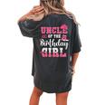 Uncle Of The Birthday Girl Western Cowgirl Themed 2Nd Bday Women's Oversized Comfort T-Shirt Back Print Pepper