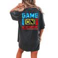 Video Game On 5Th Grade Gamer Back To School First Day Boys Women's Oversized Comfort T-shirt Back Print Pepper