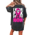 I Wear Pink For My Mom Pink Ribbon Breast Cancer Awareness Women's Oversized Comfort T-shirt Back Print Pepper