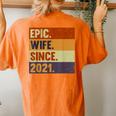 2Nd Wedding Anniversary For Her Epic Wife Since 2021 Women's Oversized Comfort T-shirt Back Print Yam