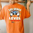 3Rd Grade Level Unlocked Video Game Back To School Boys Women's Oversized Comfort T-shirt Back Print Yam